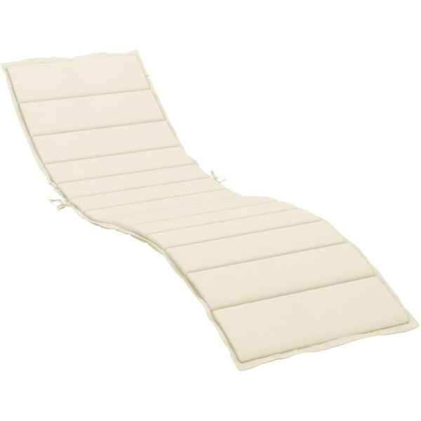 vidaxl cuscino per lettino crema 200x70x3 cm in tessuto oxford