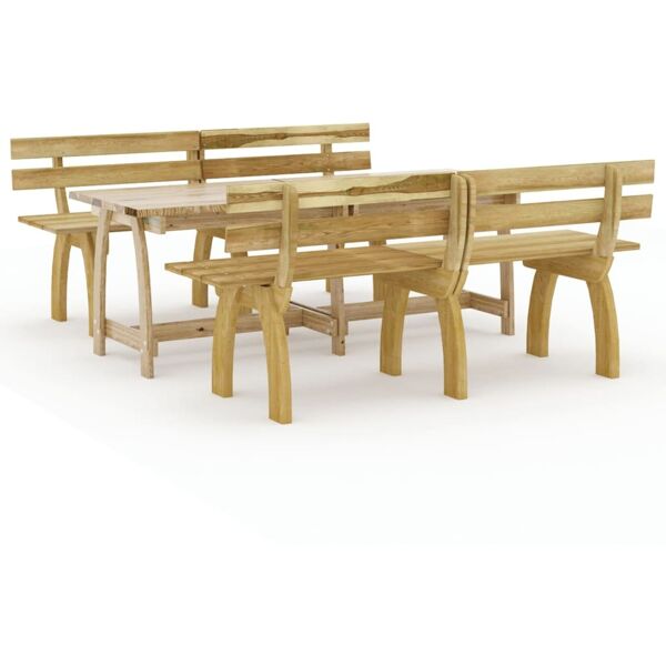 vidaxl set da pranzo da giardino 3 pz in legno di pino impregnato