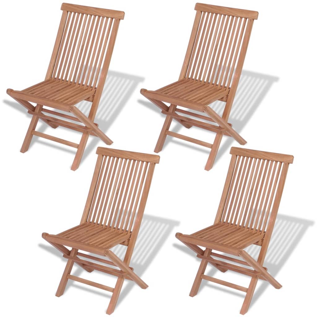 vidaxl sedie da giardino pieghevoli 4 pz in legno massello di teak