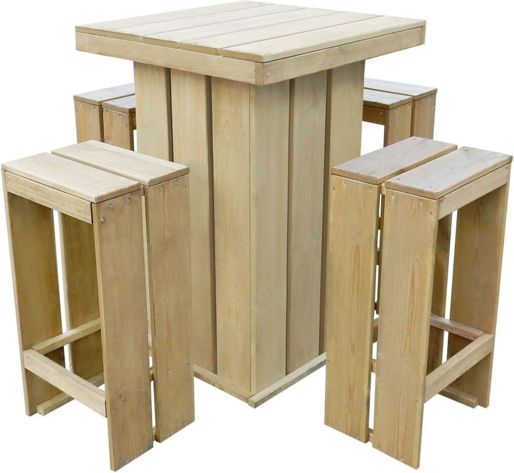 vidaxl set da pranzo da giardino 5 pz in legno di pino impregnato