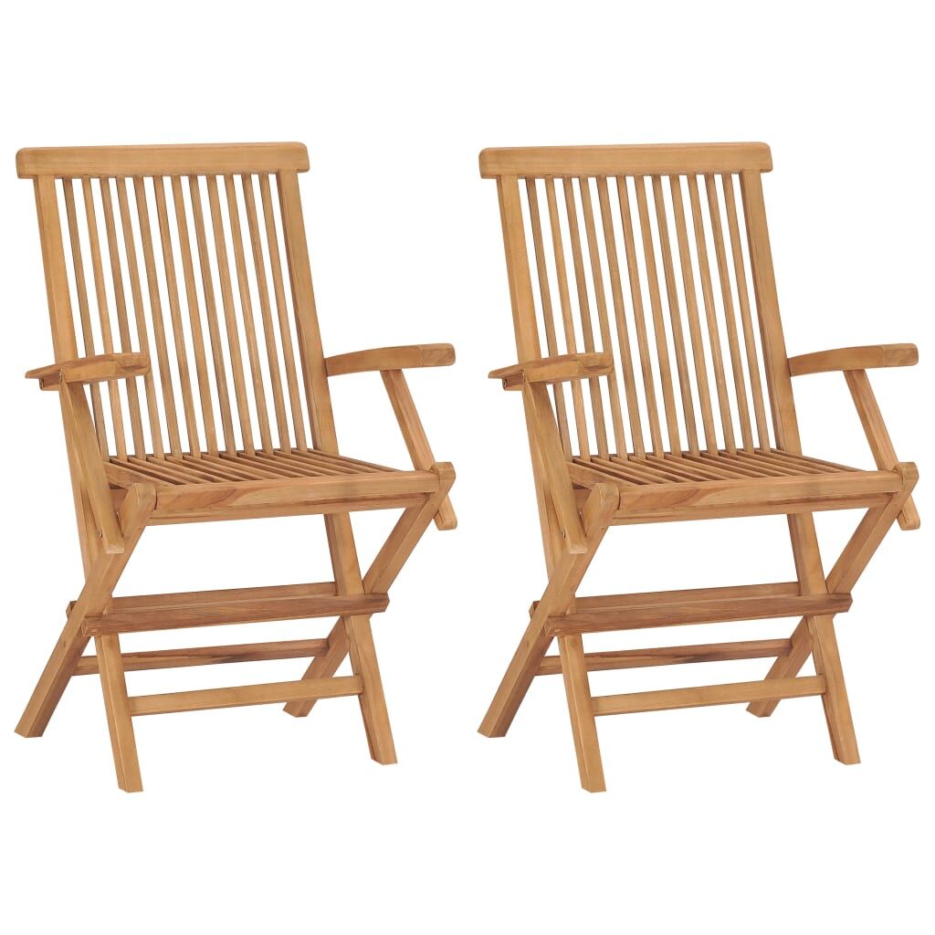 vidaxl sedie da giardino pieghevoli 2 pz in legno massello di teak
