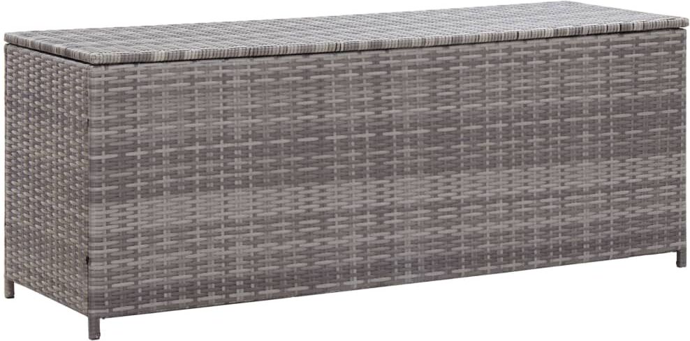 vidaxl baule da giardino grigio 150x50x60 cm in polyrattan