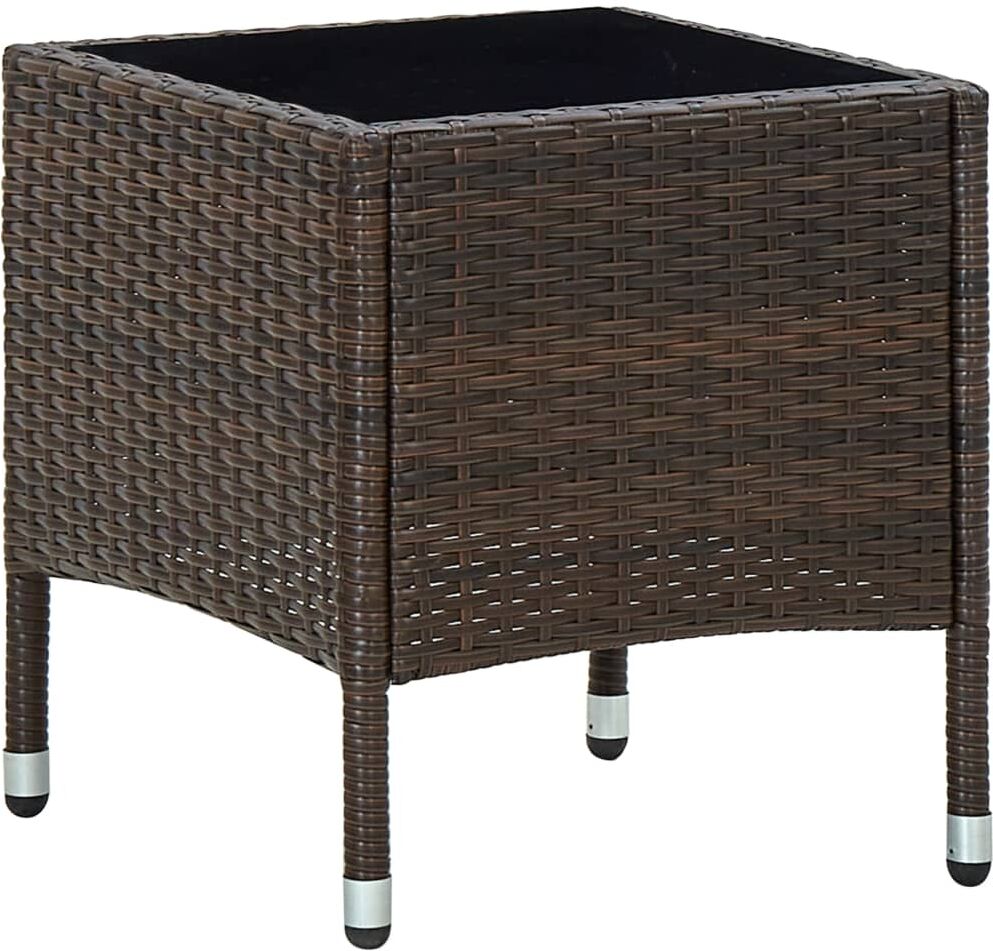 vidaxl tavolo da giardino marrone 40x40x45 cm in polyrattan