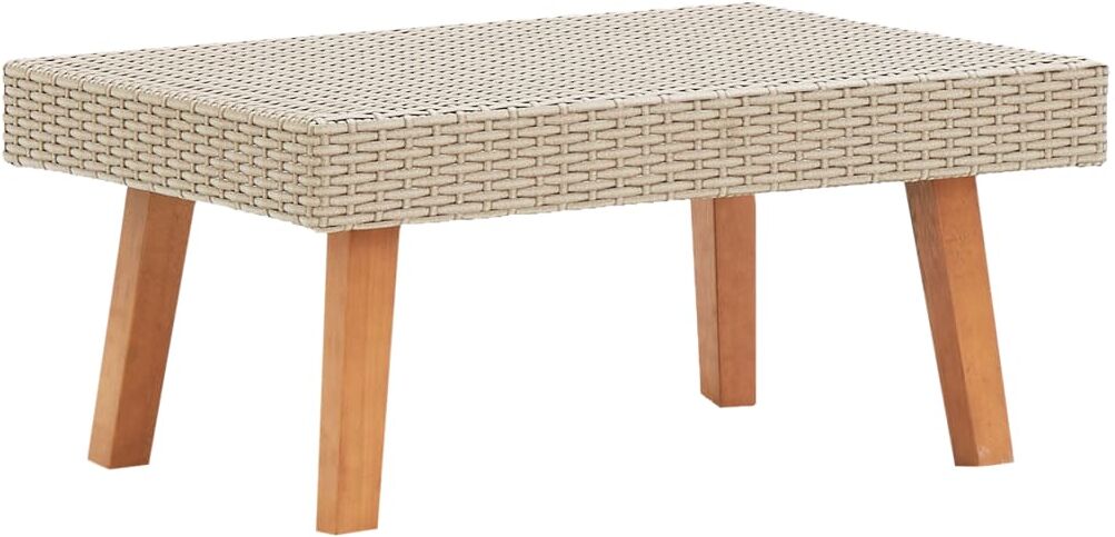 vidaxl tavolino da giardino in polyrattan beige