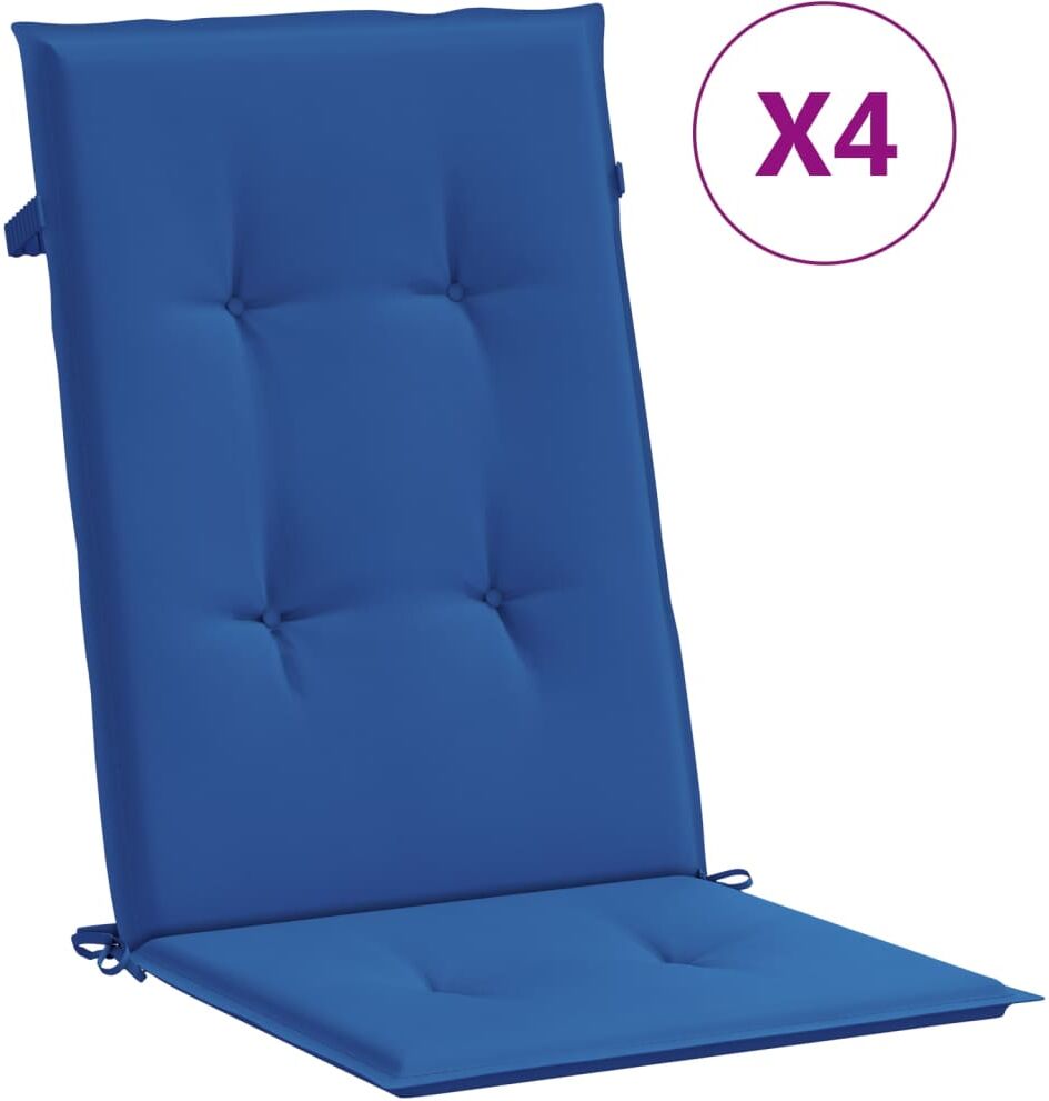 vidaxl cuscini per sedie 4 pz blu reale 120x50x3 cm in tessuto