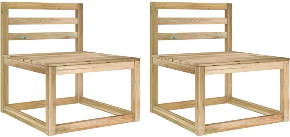 vidaxl divani centrali giardino pallet 2pz legno pino impregnato verde