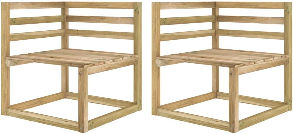 vidaxl divani angolari da giardino pallet legno pino impregnato verde