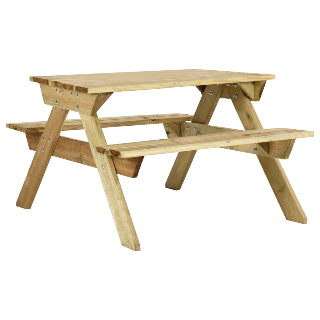 vidaxl tavolo da picnic con panche 110x123x73 cm in pino impregnato