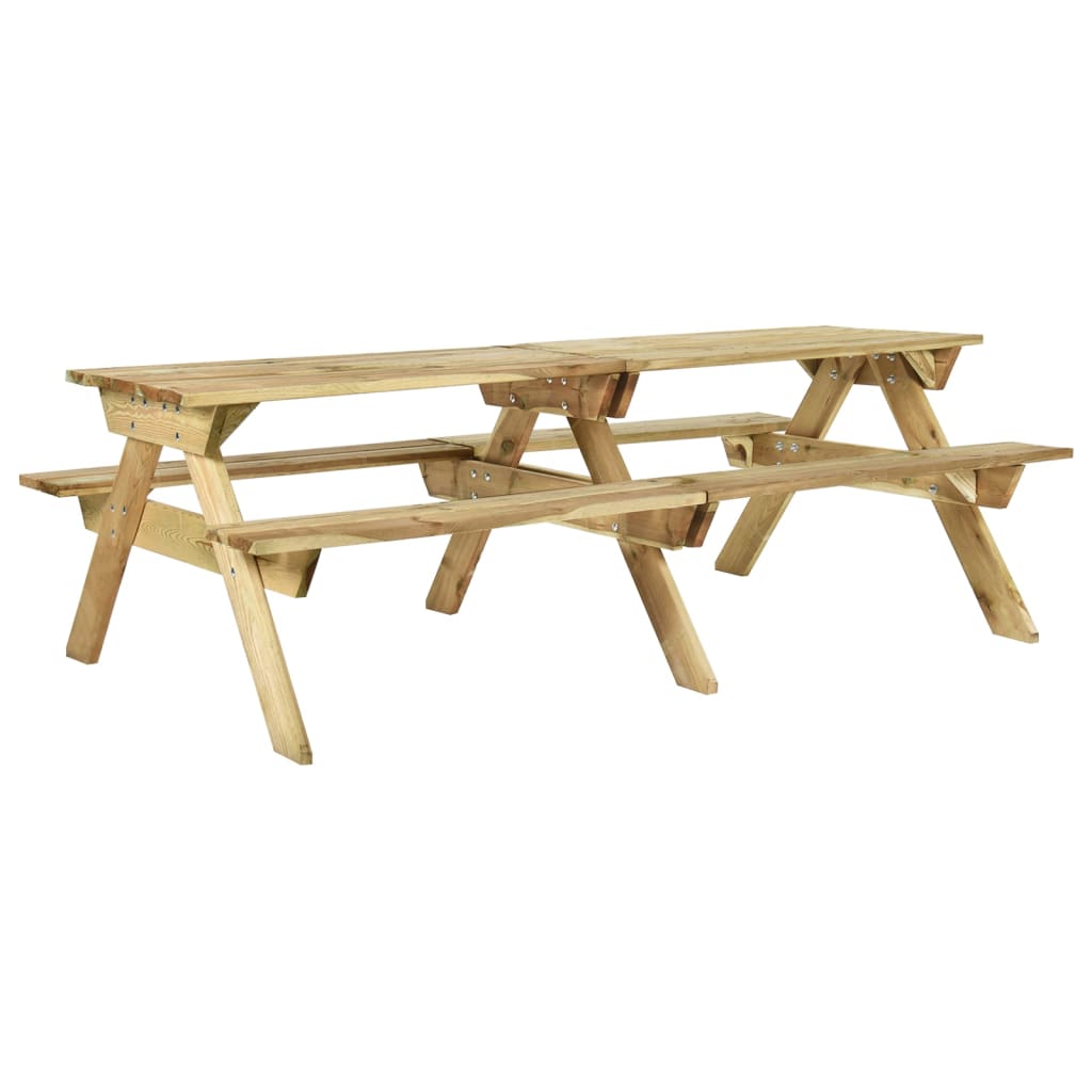 vidaxl tavolo da picnic con panche 220x122x72 cm in pino impregnato