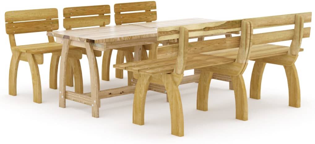 vidaxl set da pranzo da giardino 5 pz in legno di pino impregnato