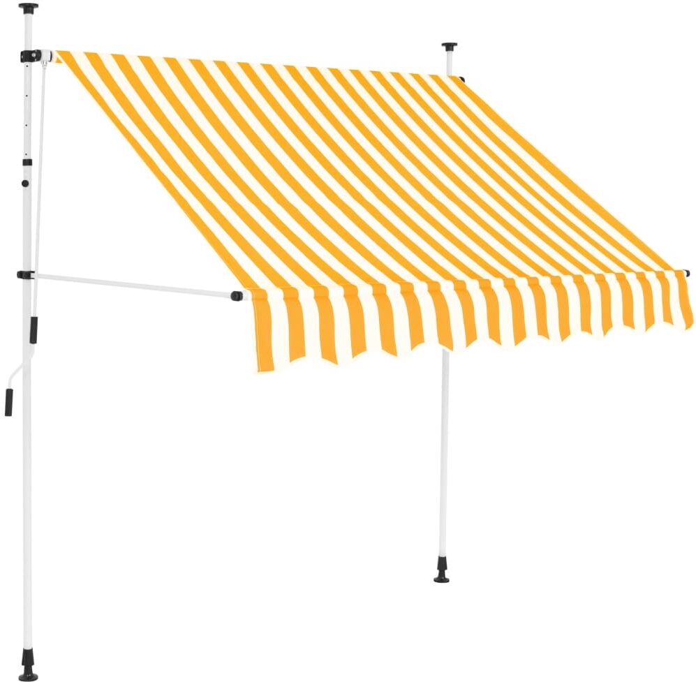 vidaXL Tenda da Sole Retrattile Manuale 200cm Strisce Arancione Bianco