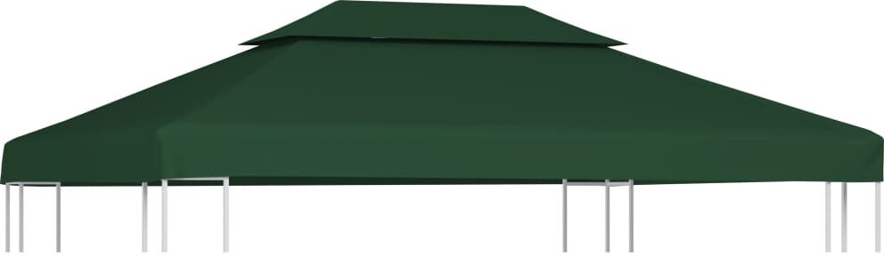 vidaXL Telo di Ricambio per Gazebo 310g/m² Verde 3x4m