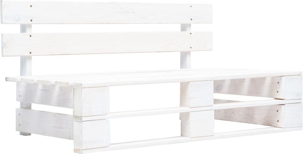 vidaXL Panca da Giardino su Pallet in Legno Bianco