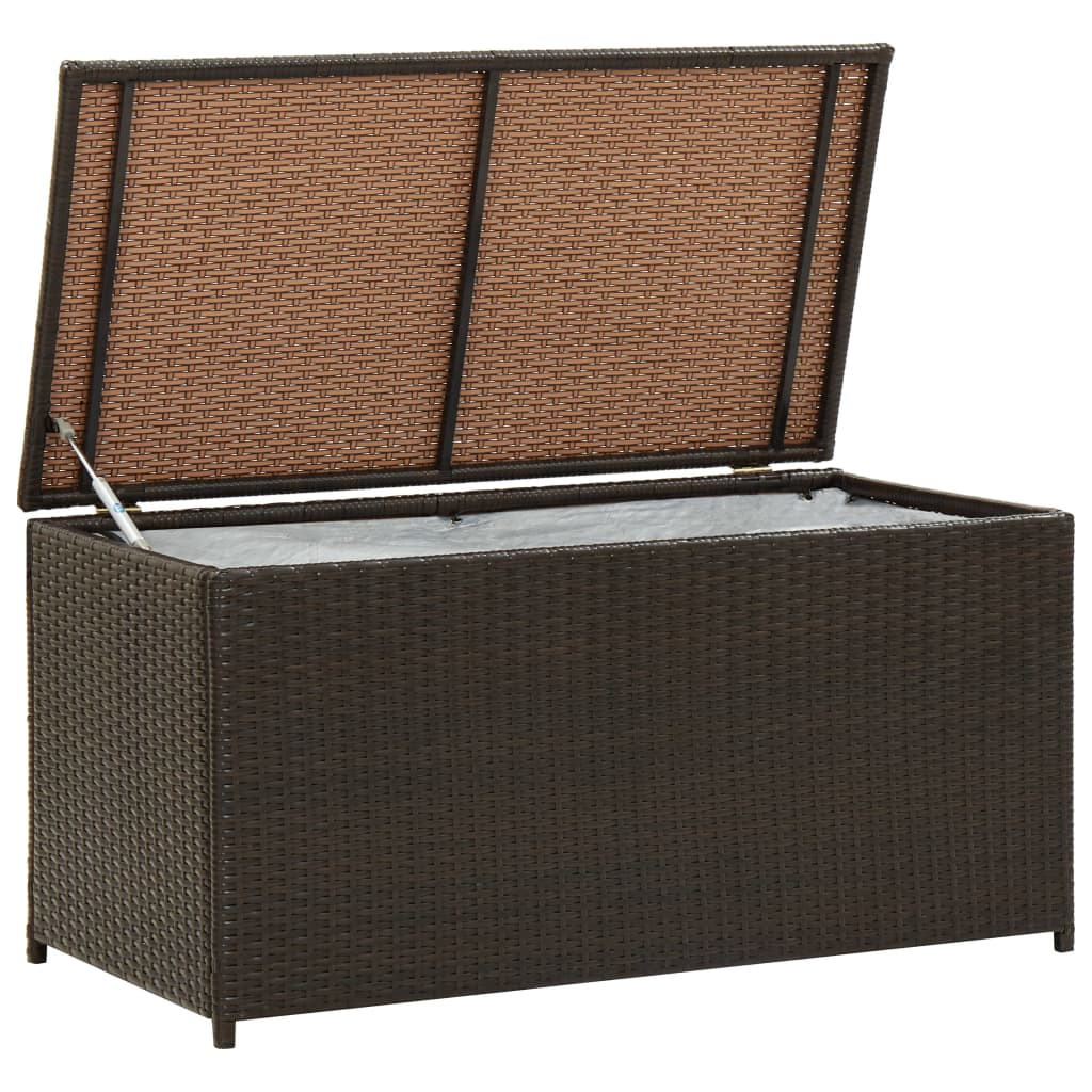 vidaXL Baule da Giardino in Polyrattan 100x50x50 cm Marrone