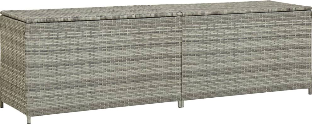 vidaXL Baule da Giardino in Polyrattan 200x50x60 cm Grigio