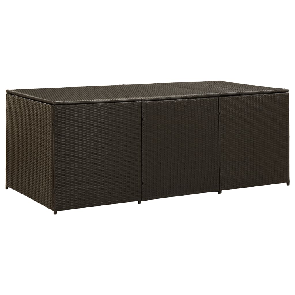 vidaXL Baule da Giardino in Polyrattan 180x90x70 cm Marrone