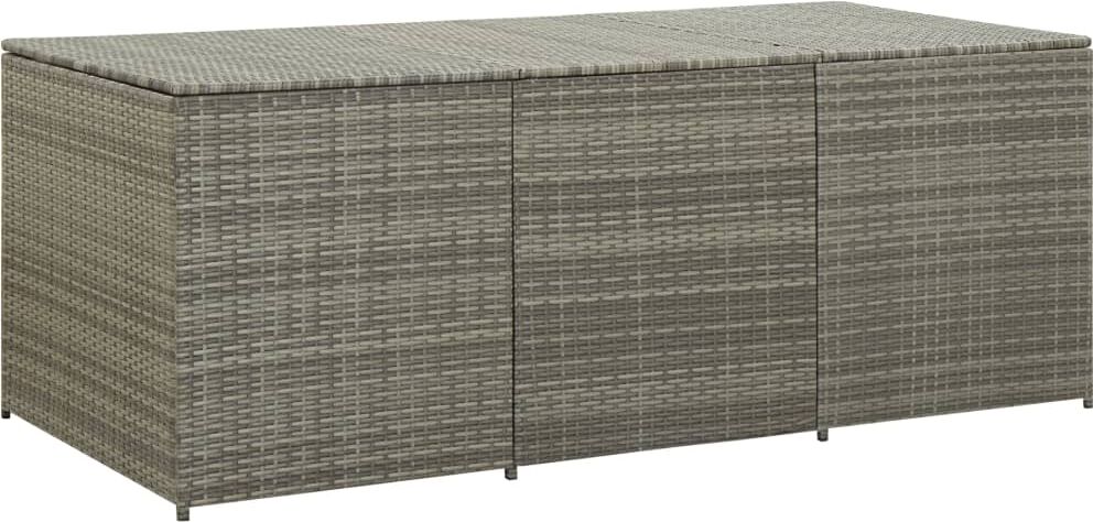 vidaXL Baule da Giardino in Polyrattan 180x90x70 cm Grigio