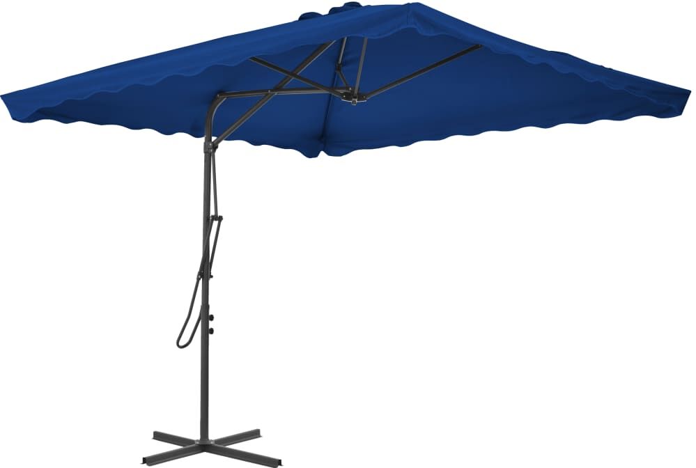 vidaXL Ombrellone con Palo in Acciaio Blu 250x250x230 cm