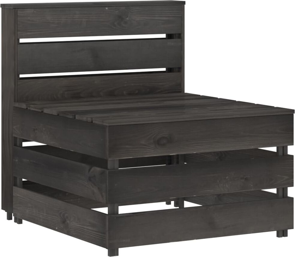 vidaXL Divano Centrale da Giardino Pallet Legno Pino Impregnato Grigio