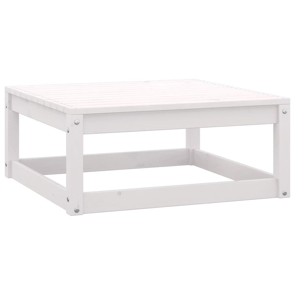 vidaXL Poggiapiedi da Giardino 70x70x30 cm Bianco in Legno di Pino