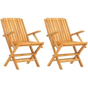 vidaXL Sedie da Giardino Pieghevoli 2pz 61x67x90cm Legno Massello Teak