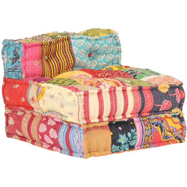 vidaxl pouf modulare in tessuto patchwork