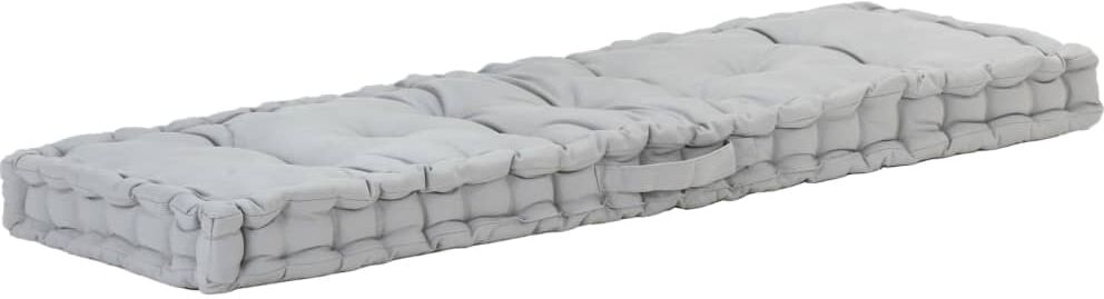 vidaXL Cuscino per Pallet e Pavimento in Cotone 120x40x7 cm Grigio