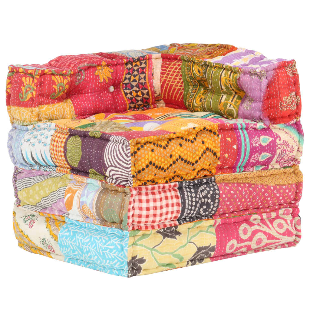 vidaXL Pouf Modulare in Tessuto Patchwork