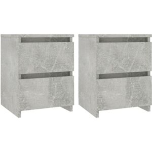 vidaXL Comodini 2pz Grigio Cemento 30x30x40 cm in Legno Multistrato