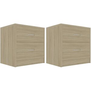 vidaXL Comodini Rovere Sonoma 2 pz 40x30x40 cm in Legno Multistrato