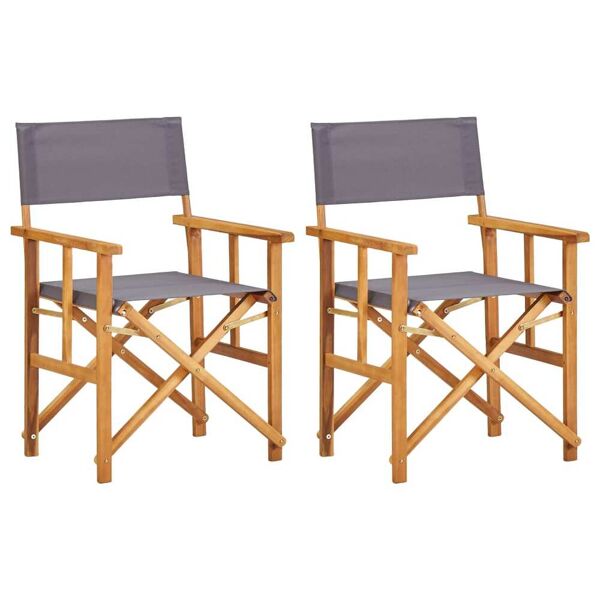 vidaxl sedie da regista 2 pz in legno massello di acacia