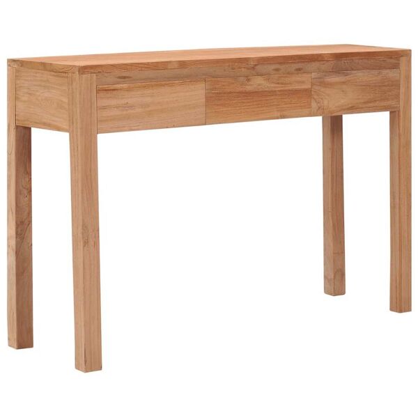 vidaxl tavolo consolle 110x35x75 cm in legno massello di teak