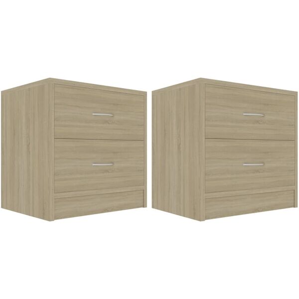 vidaxl comodini rovere sonoma 2 pz 40x30x40 cm in legno multistrato