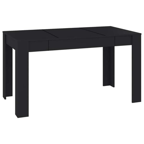vidaxl tavolo da pranzo nero 140x74,5x76 cm in legno multistrato