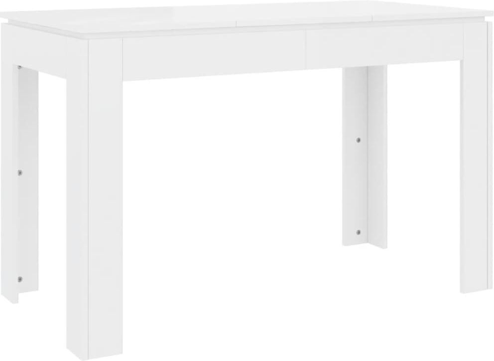 vidaxl tavolo da pranzo bianco lucido 120x60x76 cm legno multistrato