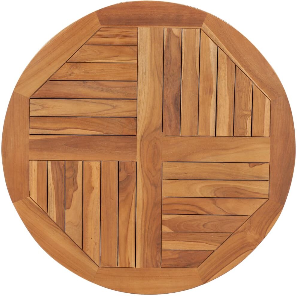 vidaxl piano tavolo in legno massello di teak rotondo 2,5 cm 80 cm