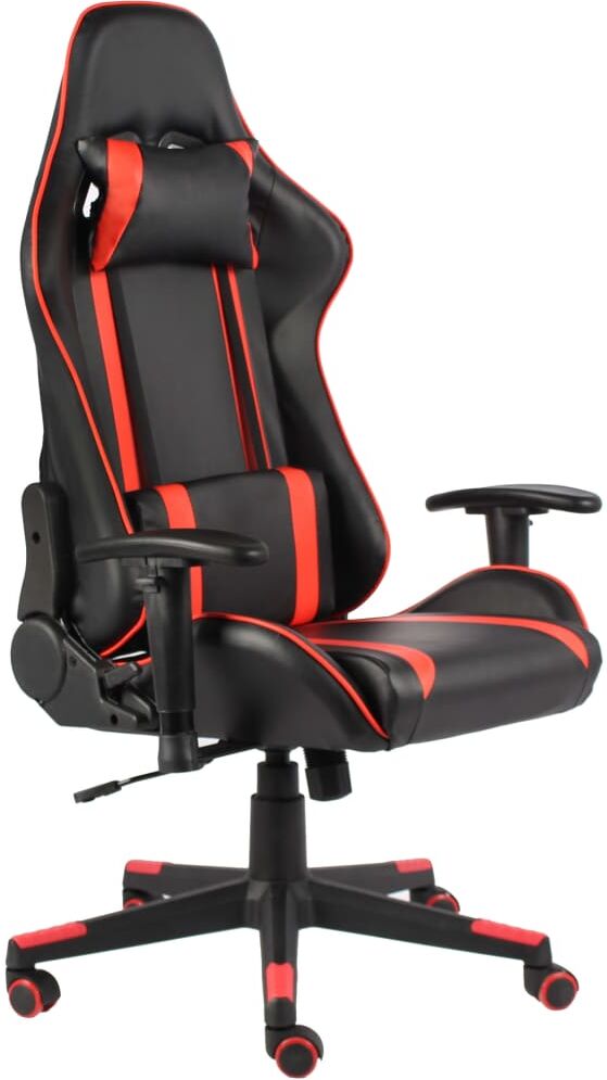 vidaXL Sedia da Gaming Girevole Rossa in PVC