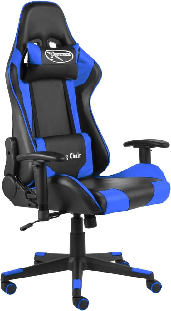 vidaXL Sedia da Gaming Girevole Blu in PVC