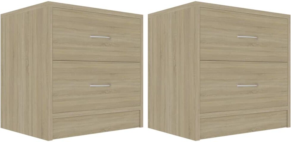 vidaXL Comodini Rovere Sonoma 2 pz 40x30x40 cm in Legno Multistrato