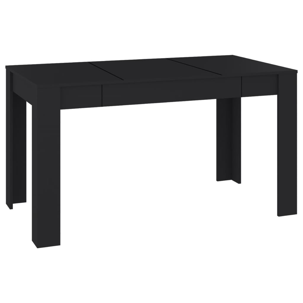 vidaXL Tavolo da Pranzo Nero 140x74,5x76 cm in Legno Multistrato