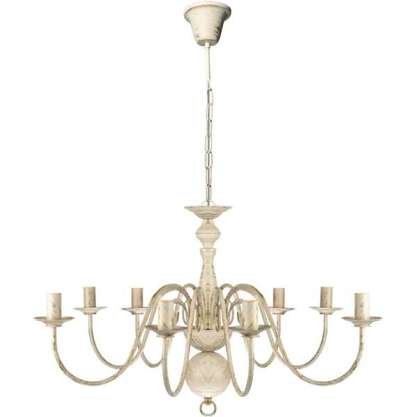 vidaxl lampadario stile antico metallo bianco 8 lampadine e14