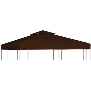 vidaXL Copertura Superiore per Gazebo a 2 Strati 310g/m² 3x3m Marrone