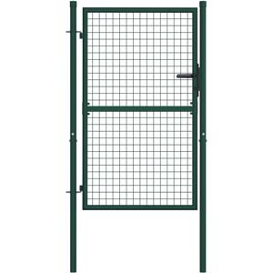 vidaXL Cancello per Recinzione in Acciaio 100x125 cm Verde