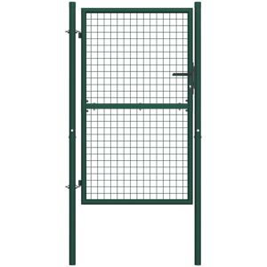 vidaXL Cancello per Recinzione in Acciaio 100x175 cm Verde