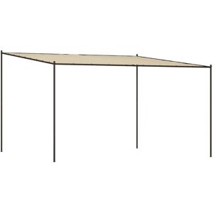 vidaXL Gazebo Beige 4x4 m 180 g/m² Tessuto e Acciaio