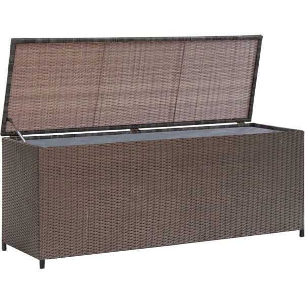 vidaxl baule da giardino marrone 120x50x60 cm in polyrattan