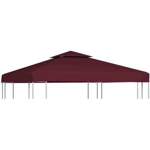 vidaxl copertura superiore per gazebo a 2 strati 310g/m² 3x3m bordeaux