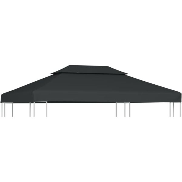 vidaxl copertura superiore per gazebo a 2 strati 310g/m²4x3m antracite