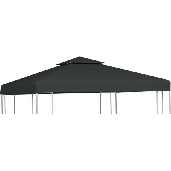 vidaxl telo di ricambio per gazebo 310g/m² grigio scuro 3x3m