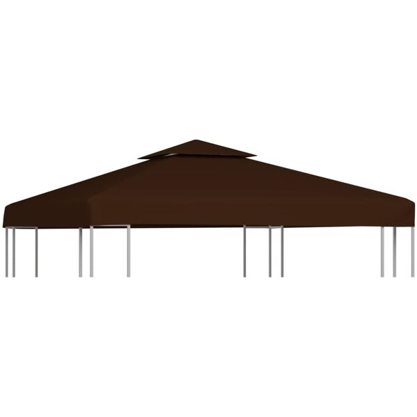 vidaxl copertura superiore per gazebo a 2 strati 310g/m² 3x3m marrone